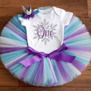 Winter first birthday outfit girl &quot;Audrey&quot; snowflake first birthday outfit, girl winter onederland cake smash tutu set
