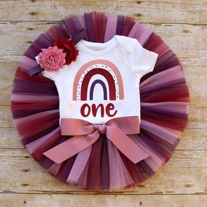 Rainbow first birthday outfit for girls &#39;Isabella&#39; 2nd bday, rainbow baby birthday, cake smash outfit girl tutu