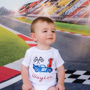 Racecar First Birthday Outfit, Baby Boy 1st Bday Bodysuit, Race Car Theme Cake Smash, Fast One Birthday theme