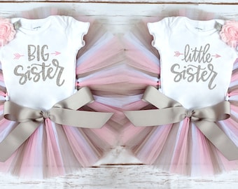 Big sister little sister outfit 'Zoe' sibling outfits sister outfits big sister little sister tutu outfit sibling tutu set photo outfits