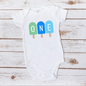 Baby Boy First Birthday Bodysuit, Pastel ice cream Outfit, Cake Smash Outfit, first birthday boy