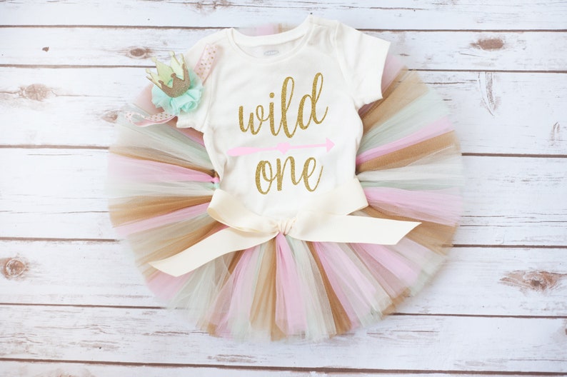 first birthday outfit girl Wild one first birthday outfit girl /'Nieva Gold/' pink mint and gold wild one birthday outfit wild one outfit