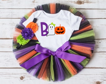 Baby girl Halloween tutu costume 'Spooky cute' Boo first halloween outfit baby girl, toddler girl halloween outfit costume, newborn girl