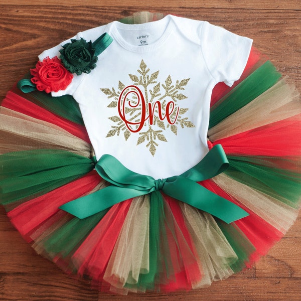 Christmas first birthday outfit girl "Victoria" winter onederland outfit, cake smash, snowflake birthday girl winter, Christmas tutu set