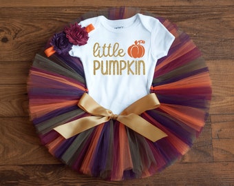Little Pumpkin tutu set 'Autumn' Thanksgiving fall photo outfit for girls