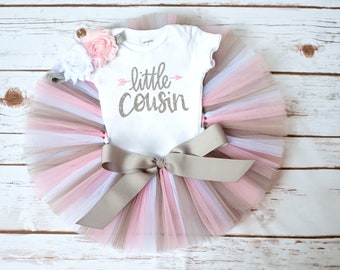 Little Cousin outfit "Zoe" little cousin outfit baby girl cousin announcement cousin gift girl gender reveal outfit for little cousin tutu