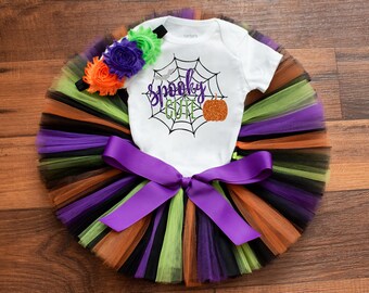 Baby Girl Halloween Tutu Costume 'spooky Cute' First Halloween