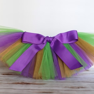 Mardi Gras tutu, purple gold green baby girl outfit first Mardi Gras skirt Newborn tutu 3, 6, 9, 12 , 18 months