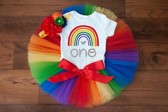 First birthday rainbow outfit deals