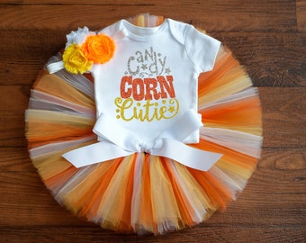 Candy Corn Cutie Halloween Outfit für Babys oder Kleinkind Mädchen