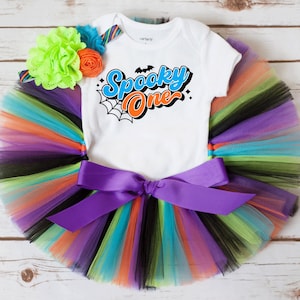 Spooky One First Birthday Outfit &quot;Jessica&quot; Baby Girl Halloween Birthday Tutu, the Spooky One tutu set