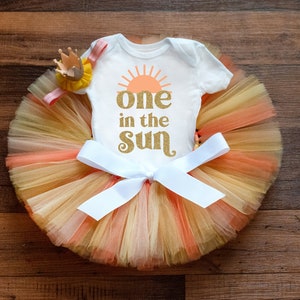 One in the sun first birthday outfit &#39;Sunshine&#39; our little sunshine is one birthday outfit girl, cake smash tutu set