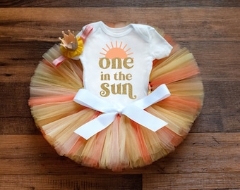 One in the sun first birthday outfit 'Sunshine' sunshine birthday outfit girl, one in the sun, sun girl cake smash birthday outfit tutu set