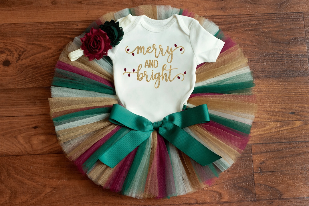 Babys first christmas outfit girl