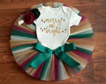 Baby girl Christmas Outfit 'Harper' newborn Christmas outfit girl,  Christmas tutu outfit, babys first Christmas outfit girl, photo outfit