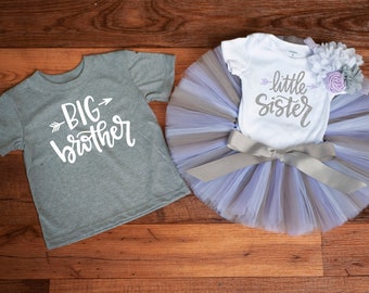 Big brother little sister outfit 'Addison' brother and sister outfit, big brother little sister set, sibling outfit newborn