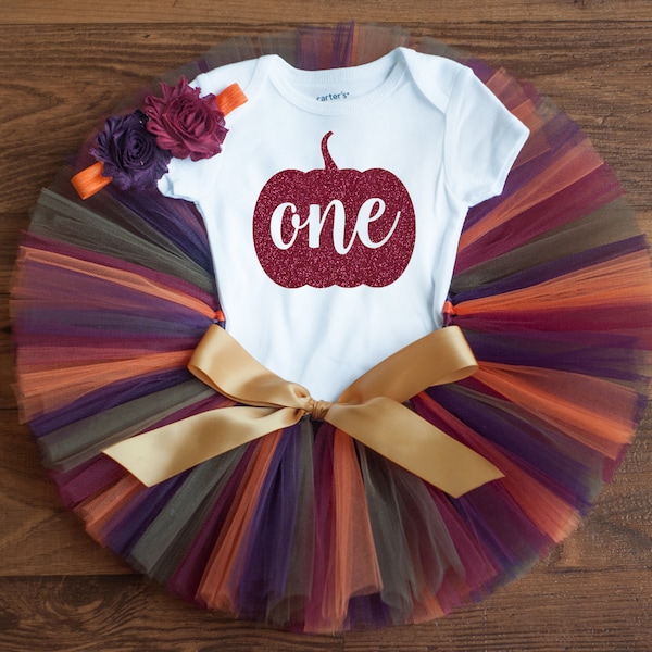 Pumpkin first birthday outfit girl, cake smash Autumn birthday outfit, little pumpkin birthday outfit, fall 2nd birthday, thanksgiving tutu