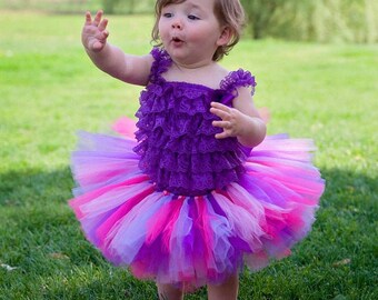 Pink and purple birthday tutu set "Persephonee"