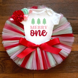 Merry one Christmas first birthday outfit girl &quot;Jolly&quot; merry birthday tutu set, oh what fun winter onederland outfit Christmas cake smash