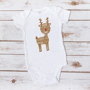 Baby Boy Reindeer Christmas Bodysuit, My First Christmas Outfit, Boys Holiday Xmas Shirt or bodysuit
