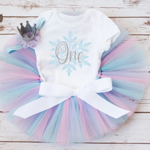 Winter First Birthday Outfit Girl audrey Snowflake Etsy