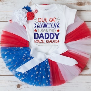 Welcome home daddy outfit, homecoming outfit baby girl, military deployment coming home tutu set, toddler baby