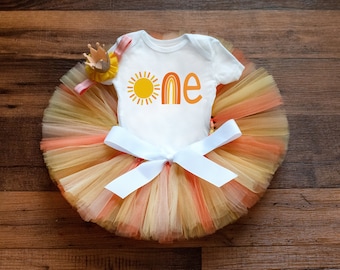 First trip around the sun birthday outfit 'Sunshine' sunshine birthday outfit girl, one in the sun, rainbow birthday outfit, cake smash tutu