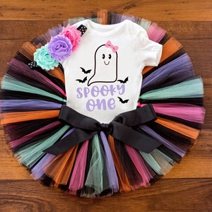 The Spooky One Halloween erste Geburtstag Outfit &#39;Spooky&#39; Halloween Kuchen Smash Tutu Set Baby Mädchen, Geist erster Geburtstag