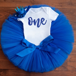 Blue birthday outfit for girl &quot;Anna&quot; ocean first birthday outfit girl, toddler girls cake smash tutu set