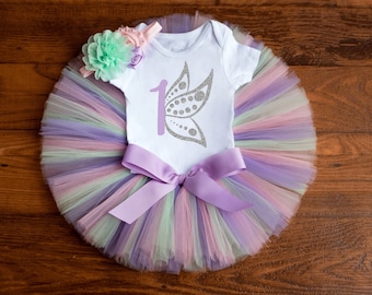 Pastel Butterfly Birthday Outfit Girl "Elizabeth"