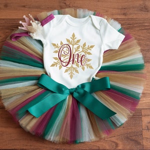 Winter onederland outfit &quot;Harper&quot; holiday Christmas first birthday outfit, cake smash tutu set, xmas first birthday tutu