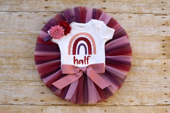 Rainbow Girls Half Birthday Outfit isabella 6 Month Birthday