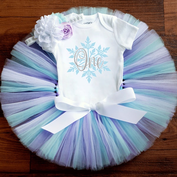 Blue lavender and white Winter onederland first birthday outfit girl "Winter" snowflake birthday outfit, cake smash, winter birthday toddler