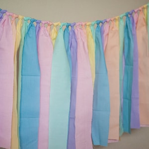 Pastel rainbow 1st birthday high chair banner, cake smash backdrop, rainbow baby shower decor, pastel nursery decor, fabric banner garland