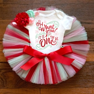 Oh what fun it is to be one outfit &quot;Jolly&quot; merry one Christmas first birthday outfit girl, winter onederland tutu set, Christmas cake smash