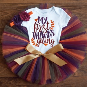 Baby girl first Thanksgiving outfit "Autumn" my first thanksgiving outfit, fall outfit baby girl, first Thanksgiving newborn turkey day tutu