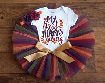 Baby girl first Thanksgiving outfit "Autumn" my first thanksgiving outfit, fall outfit baby girl, first Thanksgiving newborn turkey day tutu