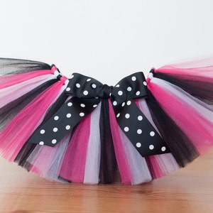 Pink and black tutu 'Kelsey' pink black tutu Newborn tutu baby tutu photo prop birthday tutu 3 months 6 months 9 months 12 months 18 months image 1