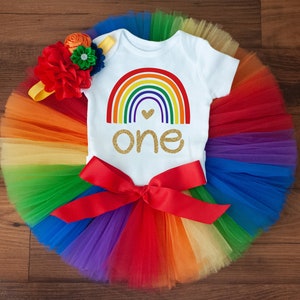 Rainbow birthday outfit girl 'Remi' rainbow cake smash outfit, rainbow 2nd birthday, primary colors birthday, rainbow baby first birthday