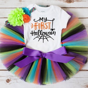 My First Halloween outfit baby girl "Jessica" Halloween costume for newborn baby girl, spooky season tutu set