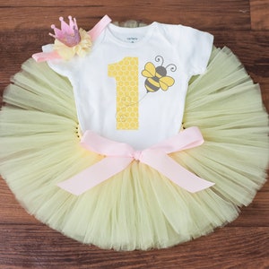First Bee day birthday outfit girl, Sweet as can bee outfit, first bday, tutu, shirt, headband, cake smash, bumblebee birthday set