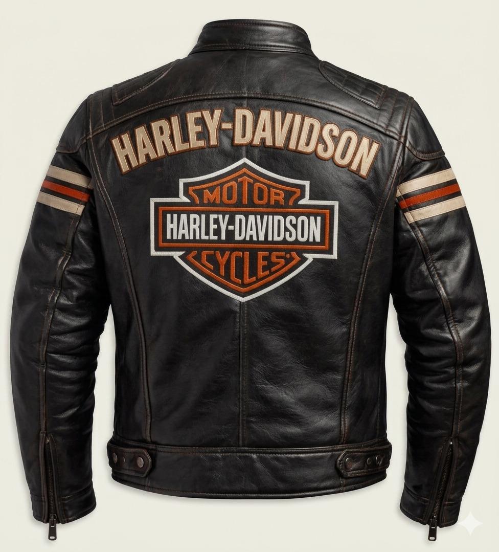 Harley Davidson Leather Flames Jacket - Etsy