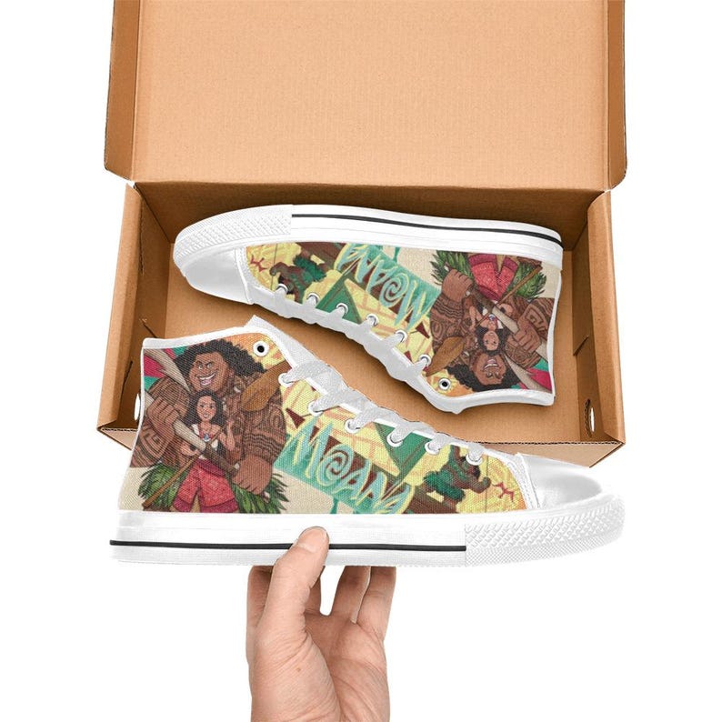 Vaiana höga canvasskor specialdesignade sneakers White Sole
