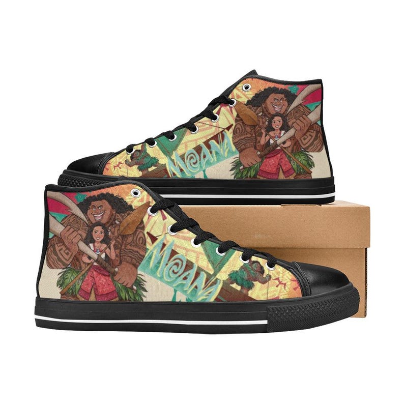 Vaiana höga canvasskor specialdesignade sneakers Black Sole