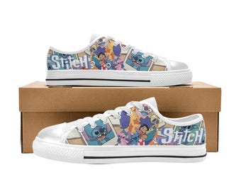 Lilo And Stitch Low Top Canvas Shoes Custom Sneakers