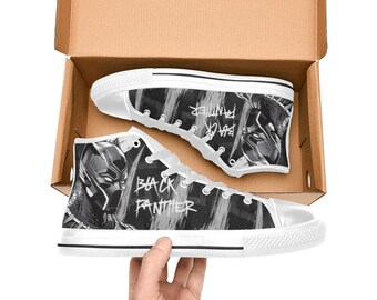Black Panther High Top Canvas Shoes Custom Sneakers