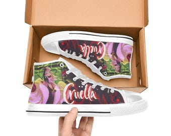 Cruella High Top Canvas Shoes Custom Sneakers