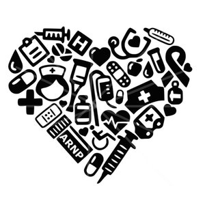 SVG - ARNP Collage Heart - DXF - Nurse svg - Medical - Lpn - Rn - Digital Cut File - Nurse Tshirt - Nursing - Nurse Practitioner