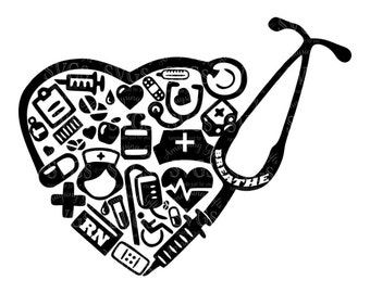 Download SVG ARNP Collage Heart DXF Nurse svg Medical Lpn | Etsy