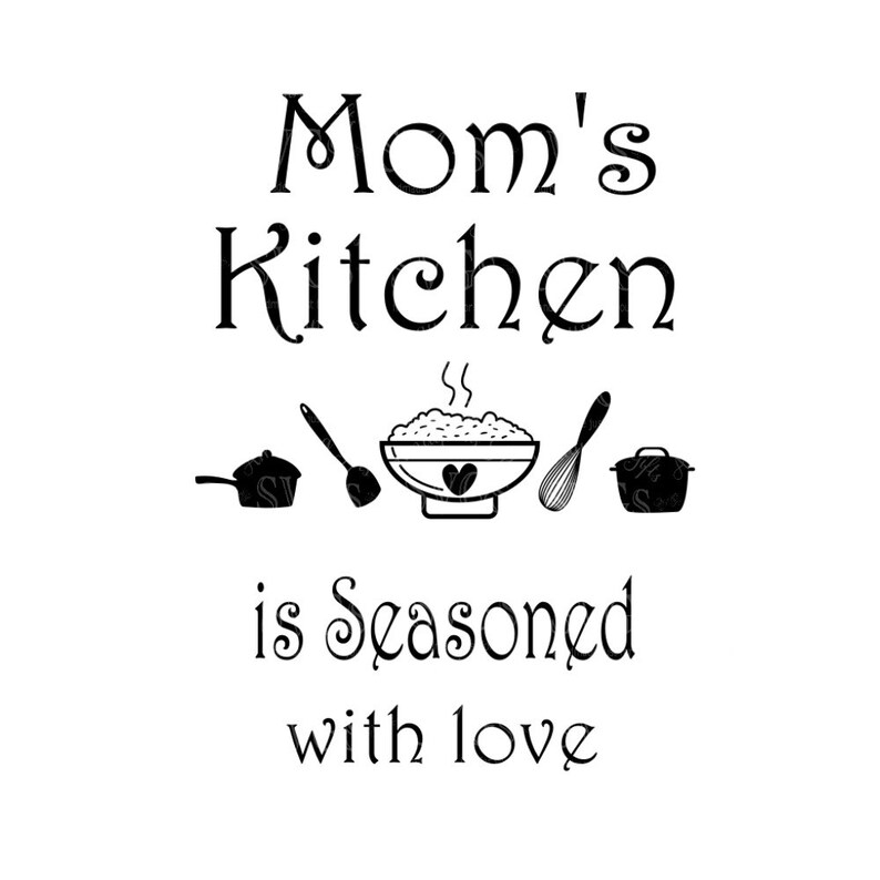 SVG Moms Kitchen is Seasoned With Love Wall Art Kitchen - Etsy